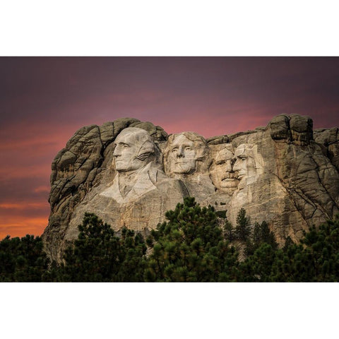 Mount Rushmore White Modern Wood Framed Art Print by Galloimages Online