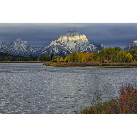 Oxbow Bend Band Of Light Black Modern Wood Framed Art Print with Double Matting by Galloimages Online