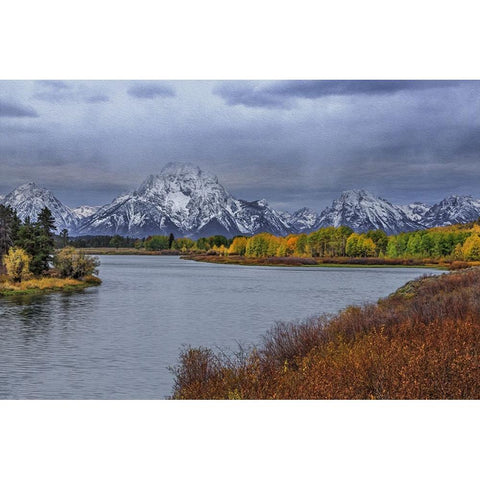 Oxbow Bend Fall 2013 Gold Ornate Wood Framed Art Print with Double Matting by Galloimages Online