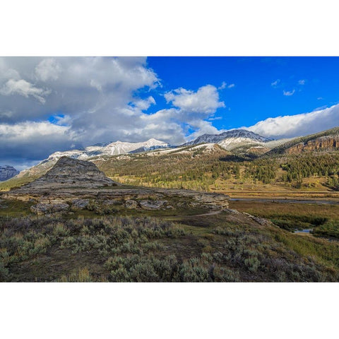 Soda Butte In Yellowstone Black Modern Wood Framed Art Print with Double Matting by Galloimages Online