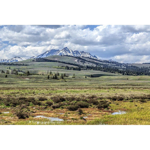 Electric Peak Black Modern Wood Framed Art Print with Double Matting by Galloimages Online