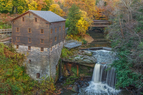 Lantermans Mill Black Ornate Wood Framed Art Print with Double Matting by Galloimages Online