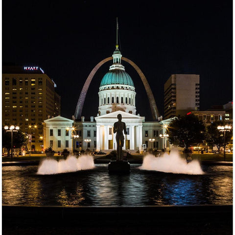 St. Louis Keiner Plaza 2 Black Modern Wood Framed Art Print with Double Matting by Galloimages Online