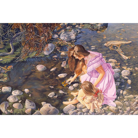 Age Of Innocence Black Modern Wood Framed Art Print with Double Matting by Stevenson, Graeme