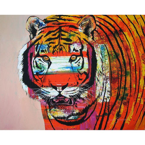 Burning Bright Eyes White Modern Wood Framed Art Print by Stevenson, Graeme