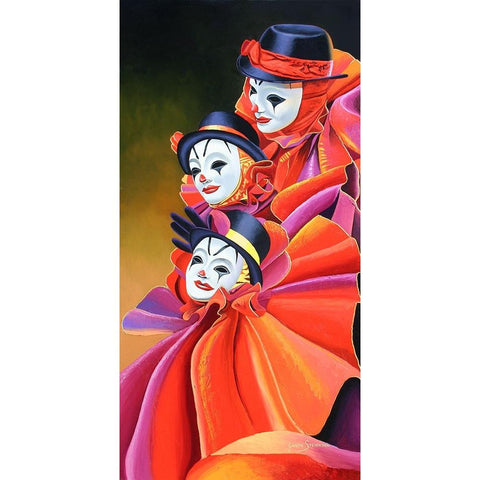 Carnival Clown White Modern Wood Framed Art Print by Stevenson, Graeme