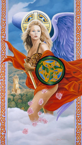 Celtic Pride White Modern Wood Framed Art Print with Double Matting by Stevenson, Graeme