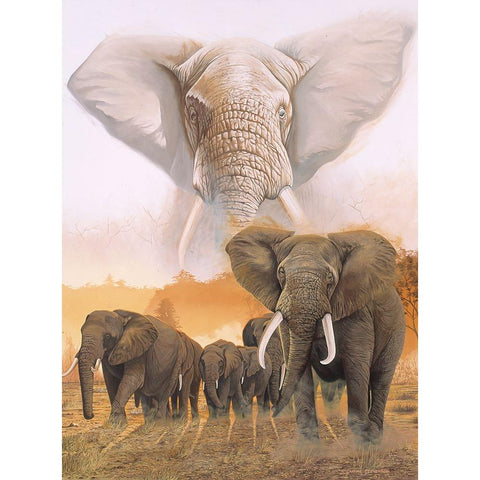Confrontation Gold Ornate Wood Framed Art Print with Double Matting by Stevenson, Graeme