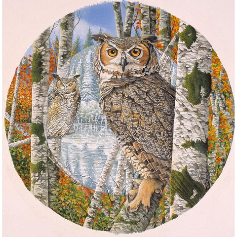 Great Horned Camoflage White Modern Wood Framed Art Print by Stevenson, Graeme