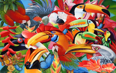 Heads Up 3 White Modern Wood Framed Art Print with Double Matting by Stevenson, Graeme