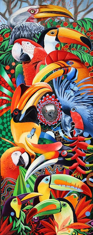 Heads Up White Modern Wood Framed Art Print with Double Matting by Stevenson, Graeme