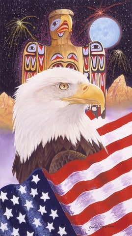 Liberty And Freedom White Modern Wood Framed Art Print with Double Matting by Stevenson, Graeme