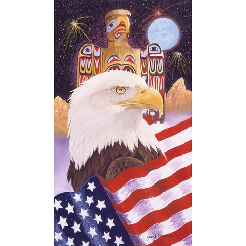 Liberty And Freedom Black Modern Wood Framed Art Print with Double Matting by Stevenson, Graeme