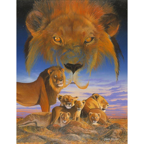 Masai Morning Gold Ornate Wood Framed Art Print with Double Matting by Stevenson, Graeme