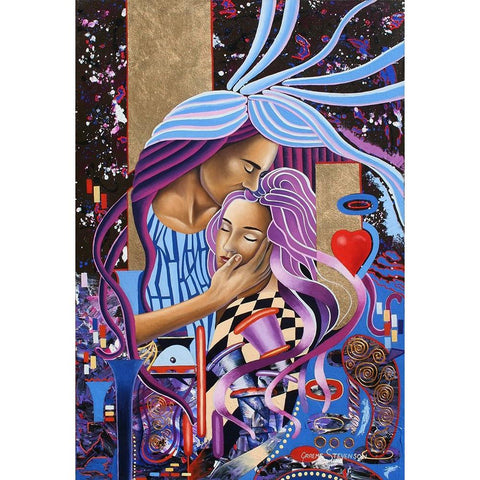 My Love Black Modern Wood Framed Art Print by Stevenson, Graeme