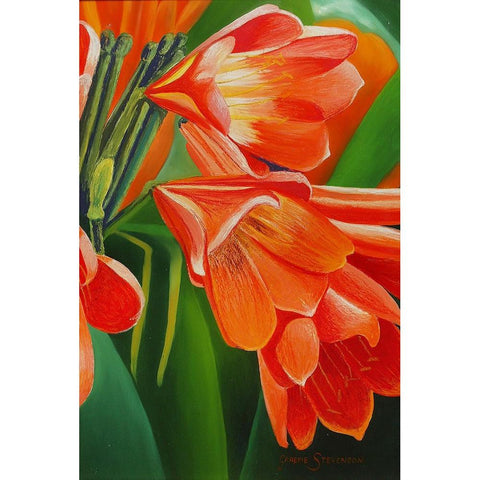 Orange 3 Black Modern Wood Framed Art Print by Stevenson, Graeme