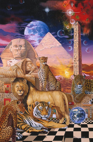 Pharoahs Pride Black Ornate Wood Framed Art Print with Double Matting by Stevenson, Graeme