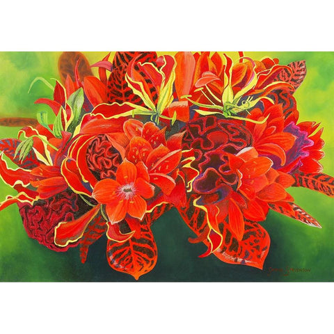 Red Vase Black Modern Wood Framed Art Print with Double Matting by Stevenson, Graeme