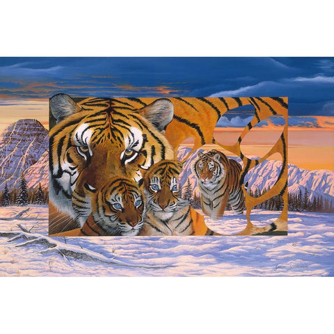 Siberian Sunset White Modern Wood Framed Art Print by Stevenson, Graeme