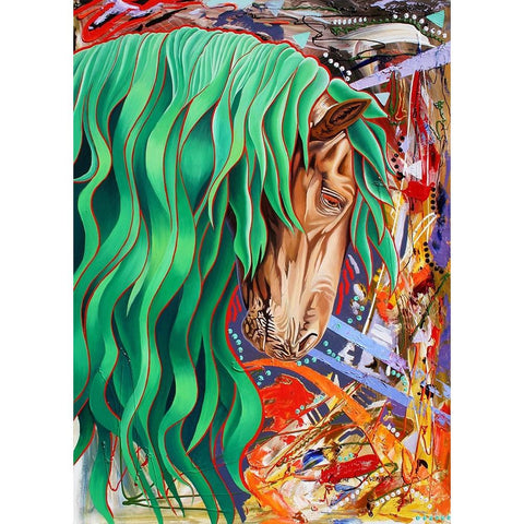 The Emerald King Black Modern Wood Framed Art Print with Double Matting by Stevenson, Graeme