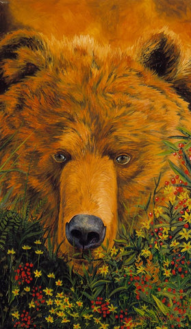 Theres A Bear In There Black Ornate Wood Framed Art Print with Double Matting by Stevenson, Graeme