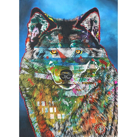 Wolfen Black Modern Wood Framed Art Print by Stevenson, Graeme