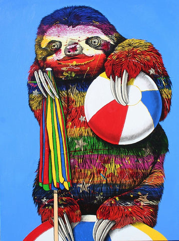 Lifes a Beach White Modern Wood Framed Art Print with Double Matting by Stevenson, Graeme