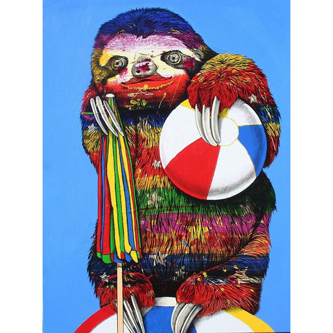 Lifes a Beach White Modern Wood Framed Art Print by Stevenson, Graeme