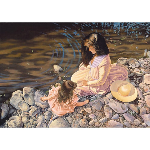 Stream Of Light Black Modern Wood Framed Art Print with Double Matting by Stevenson, Graeme