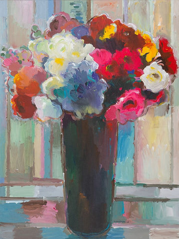 Touch of Blue Black Ornate Wood Framed Art Print with Double Matting by Khorasani, Hooshang