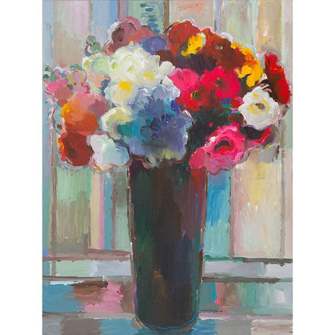 Touch of Blue White Modern Wood Framed Art Print by Khorasani, Hooshang