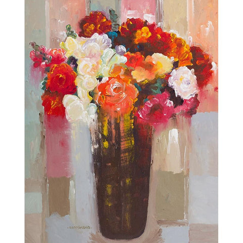 Rose Romance White Modern Wood Framed Art Print by Khorasani, Hooshang