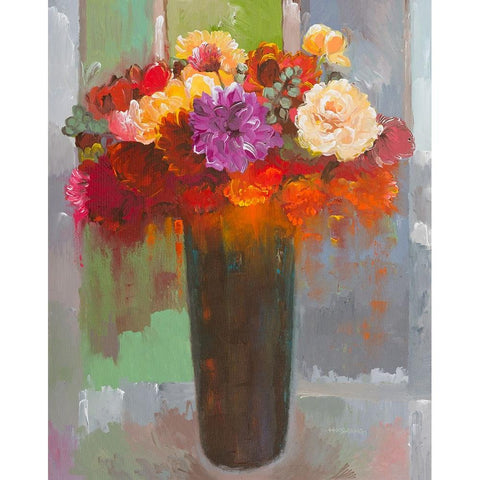 Touch of Fuscia Black Modern Wood Framed Art Print by Khorasani, Hooshang