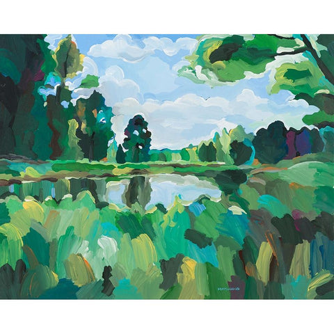 Bayou Life Black Modern Wood Framed Art Print by Khorasani, Hooshang