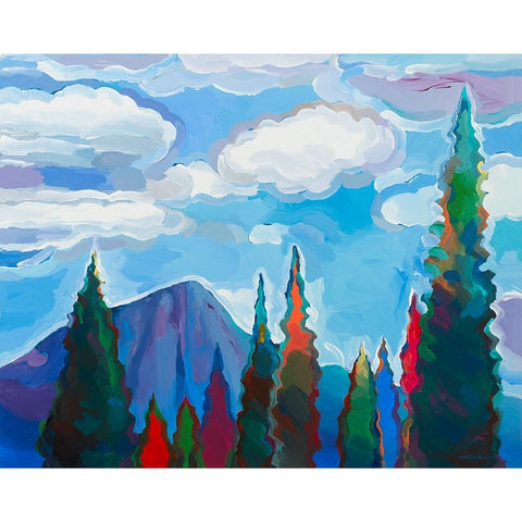 Color and Clouds #5 Black Modern Wood Framed Art Print with Double Matting by Khorasani, Hooshang