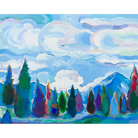 Color and Clouds #4 Black Modern Wood Framed Art Print by Khorasani, Hooshang