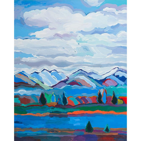 Color and Clouds #6 Black Modern Wood Framed Art Print by Khorasani, Hooshang