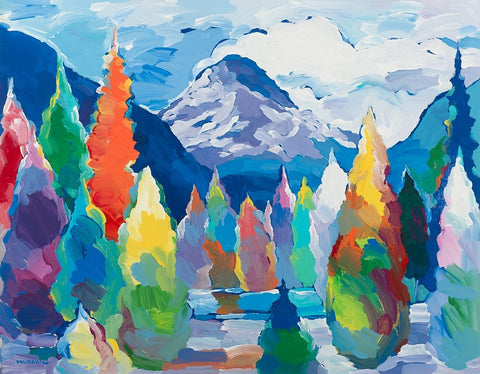 Glacier Legacy #5 White Modern Wood Framed Art Print with Double Matting by Khorasani, Hooshang