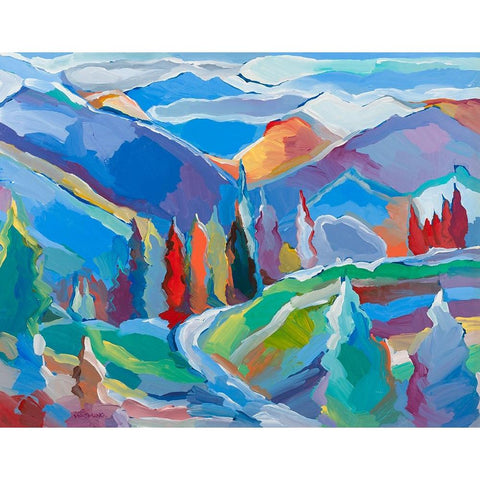 Colorado Composition #5 White Modern Wood Framed Art Print by Khorasani, Hooshang