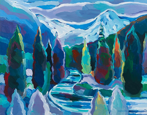 Glacier Legacy #8 White Modern Wood Framed Art Print with Double Matting by Khorasani, Hooshang