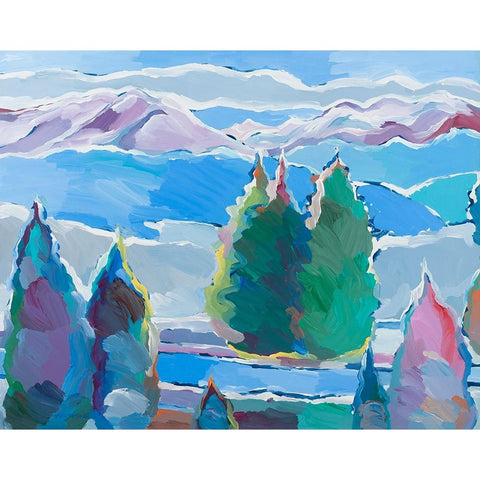 Thoughts of Blue Black Modern Wood Framed Art Print by Khorasani, Hooshang