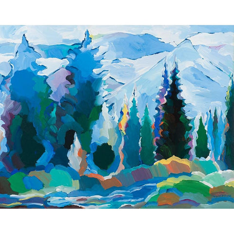 Blue Daydream Black Modern Wood Framed Art Print by Khorasani, Hooshang