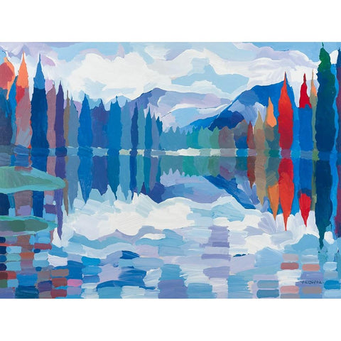 Sierra Serenity White Modern Wood Framed Art Print by Khorasani, Hooshang