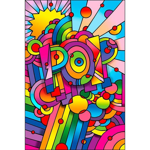 Pop 1 Black Modern Wood Framed Art Print by Green, Howie