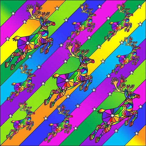 Pop Art Reindeer Black Modern Wood Framed Art Print by Green, Howie