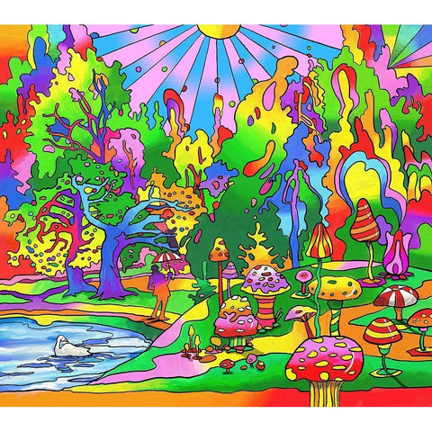 Swan Park Gold Ornate Wood Framed Art Print with Double Matting by Green, Howie