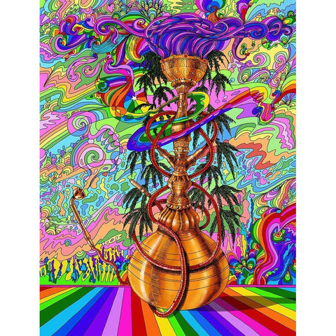 Hookah White Modern Wood Framed Art Print by Green, Howie