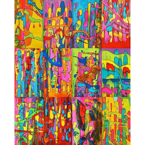 Abstracts-1 Black Modern Wood Framed Art Print with Double Matting by Green, Howie