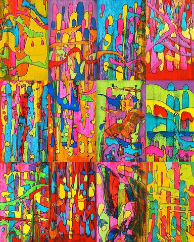 Abstracts-1 White Modern Wood Framed Art Print with Double Matting by Green, Howie