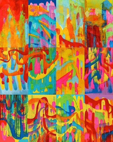 Abstracts-2 White Modern Wood Framed Art Print with Double Matting by Green, Howie